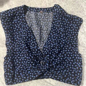 Blue Heart Pattern Women's Top